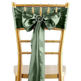 5 Pack | Eucalyptus Sage Green Satin Chair Sashes - 6inch x 106inch