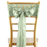 5 pack - 6inch x 106inch Sage Green Satin Chair Sashes