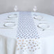 5 Pack White Sheer Organza Table Runners with Metallic Gold Foil Butterfly Motifs