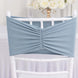 5 Pack Dusty Blue Wide Ruffled Fitted Spandex Chair Sash Band