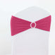 5 pack | 5"x14" Fuchsia Spandex Stretch Chair Sash with Silver Diamond Ring Slide Buckle