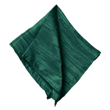 5 Pack Taffeta 20"x20" Napkins Hunter Emerald Green - Accordion Crinkle Dinner Napkins