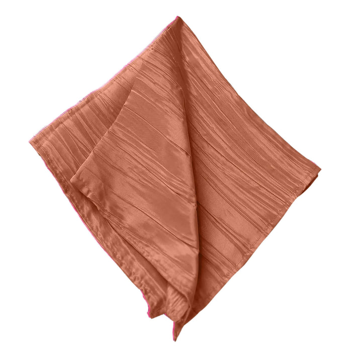 5 Pack Terracotta (Rust) Accordion Crinkle Taffeta Cloth Dinner Napkins