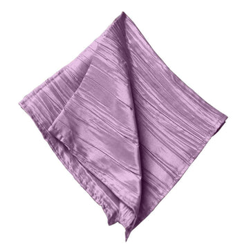 5 Pack Taffeta 20"x20" Napkins Violet Amethyst - Accordion Crinkle Dinner Napkins