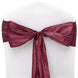 Pack of 5 | Accordion Crinkle Taffeta Chair Sashes - Burgundy#whtbkgd