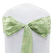 5 Pack | Sage Green Accordion Crinkle Taffeta Chair Sashes#whtbkgd