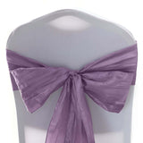 5 Pack | Violet Amethyst 6x106Inch Accordion Crinkle Taffeta Chair Sashes#whtbkgd