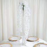 42inches White Artificial Silk Hanging Wisteria Flower Garland Vines