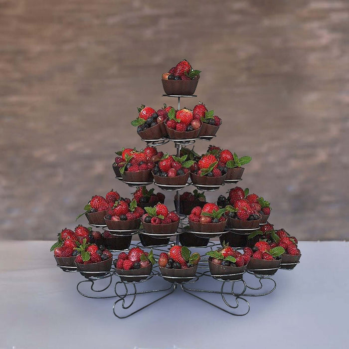 15inch 5-Tier Nontoxic Metal 41-Cupcake Holder Stand, Dessert Dish Tower Tray