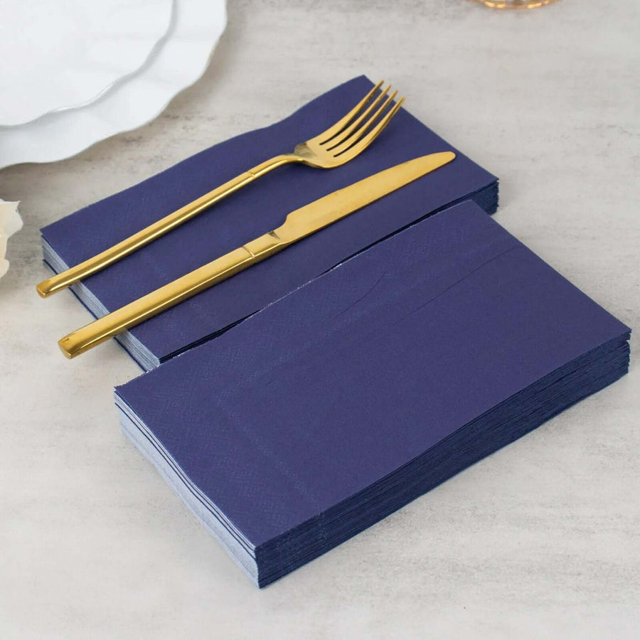 50 Pack | 2 Ply Soft Navy Blue Wedding Reception Dinner Paper Napkins