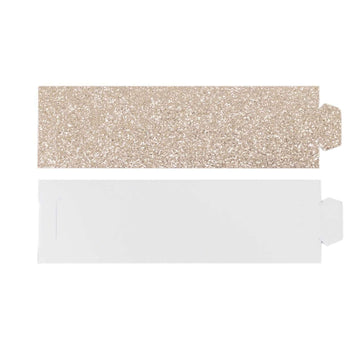 50-Pack Paper Napkin Rings Beige Glitter - Stylish Disposable Napkin Holders 1.5"