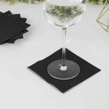 50 Pack Black Soft 2-Ply Disposable Cocktail Napkins, Paper Beverage Napkins 18 GSM