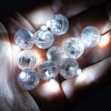 50 Pack White Round Mini LED Balls, Waterproof Battery Operated Balloon Lights