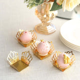 50 Pack Mini Metallic Gold Crown Cupcake Tray Wrappers, 4inch Truffle Cup Dessert Liners