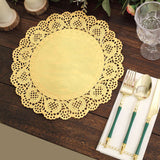 50 Pcs | 12inch Round Gold Lace Paper Doilies, Food Grade Paper Placemats