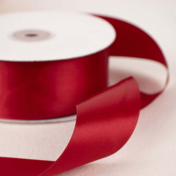 50 Yards 1.5" Burgundy Single Face Decorative Satin Ribbon