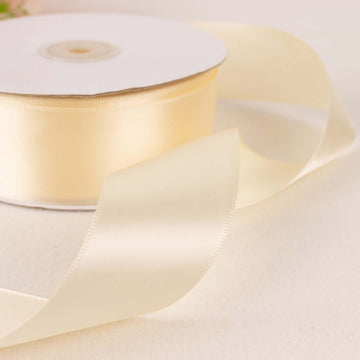 50 Yards 1.5" Ivory Single Face Decorative Satin Ribbon