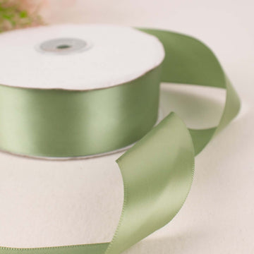 50 Yards 1.5" Sage Green Single Face Decorative Satin Ribbon