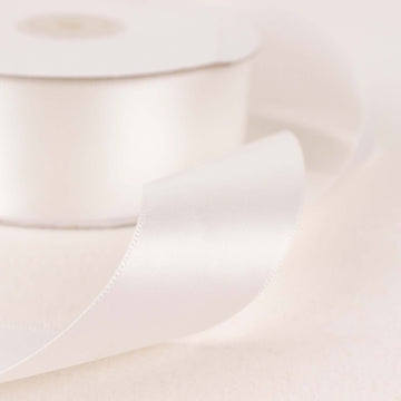 50 Yards 1.5" White Single Face Decorative Satin Ribbon