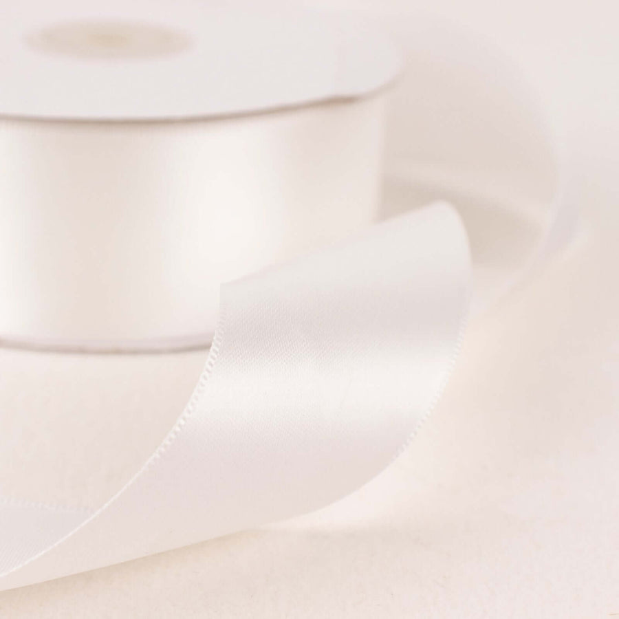 50 Yards 1.5inch White Single Face Decorative Satin Ribbon