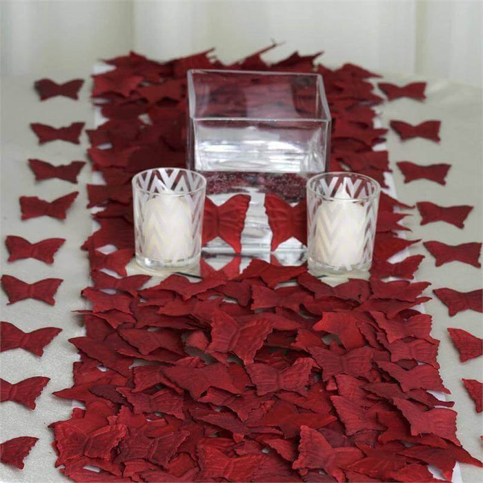 500 Pack | Burgundy Silk Butterfly Confetti Party Table Scatters