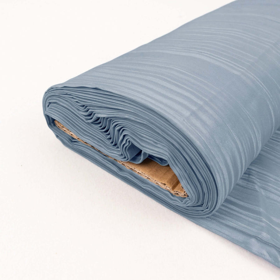 54inch x 10 Yards Dusty Blue Accordion Crinkle Taffeta Fabric Bolt