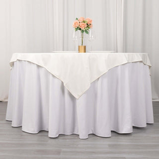 Elevate Your Table Setting with the Ivory Scuba Polyester Table Topper