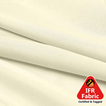 54"x10 Yards Fire Retardant Polyester Ivory Fabric Bolt, DIY Craft Fabric Roll for Upholstery, Curtains, and Event Decor