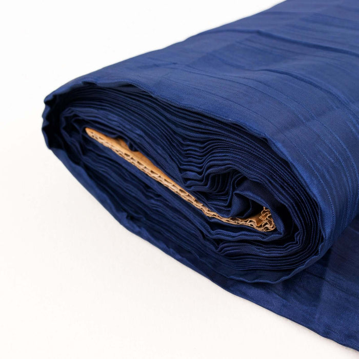 54inch x 10 Yards Navy Blue Accordion Crinkle Taffeta Fabric Bolt