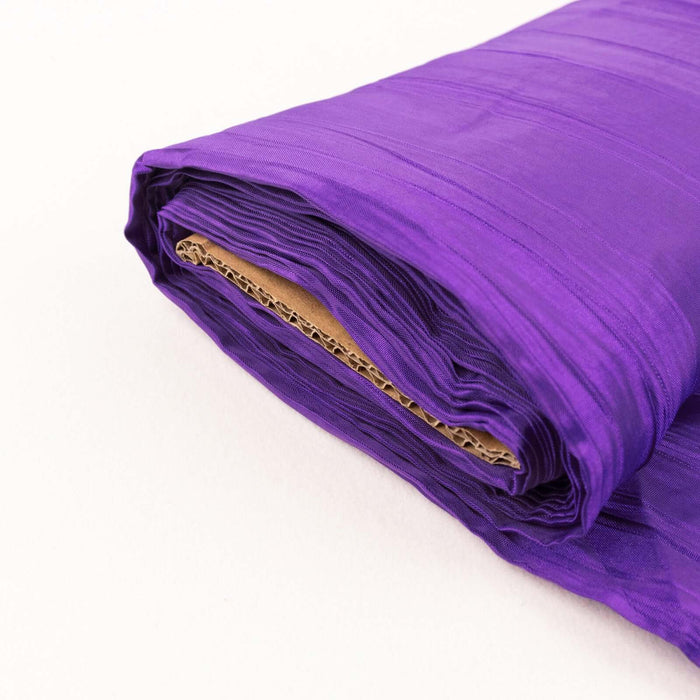 54inch x 10 Yards Purple Accordion Crinkle Taffeta Fabric Bolt