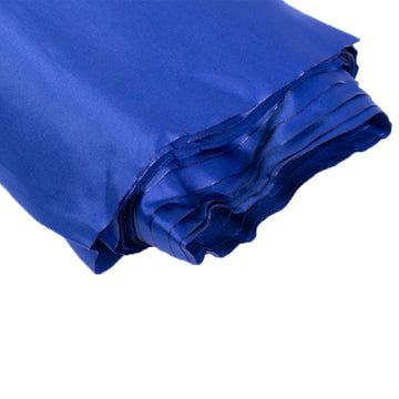 54"x10 Yards Royal Blue Lamour Satin Fabric Bolt, Heavy Matte Satin Fabric By The Yard