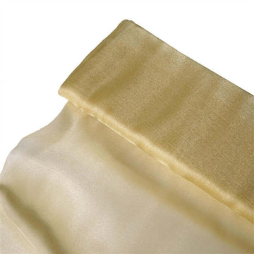 54"x10yd Champagne Solid Sheer Chiffon Fabric Bolt, DIY Voile Drapery Fabric