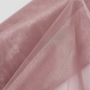 54"x10yd Dusty Rose Solid Sheer Chiffon Fabric Bolt, DIY Voile Drapery Fabric