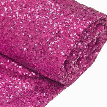 54"x4 Yards Fuchsia Sequin Fabric Bolt, Sparkly DIY Craft Fabric Roll