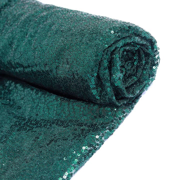 54"x4 Yards Hunter Emerald Green Sequin Fabric Bolt, Sparkly DIY Craft Fabric Roll