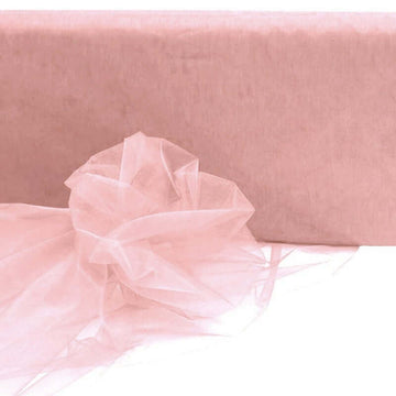 54"x40 Yards Blush Sheer Organza Fabric Bolt, DIY Craft Fabric Roll