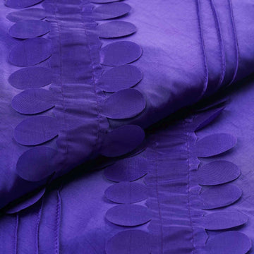 54"x5 Yards Purple Petal Taffeta Fabric Bolt, Leaf Taffeta DIY Craft Fabric Roll