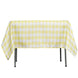 Buffalo Plaid Tablecloth | 54"x54" Square | White/Yellow | Checkered Gingham Polyester Tablecloth