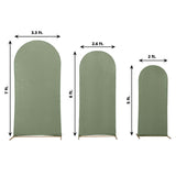 Set of 3 Matte Dusty Sage Green Spandex Fitted Chiara Backdrop Stand Cover