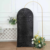 5ft Shimmer Tinsel Spandex Chiara Backdrop Stand Cover For Fitted Round Top Wedding Arch