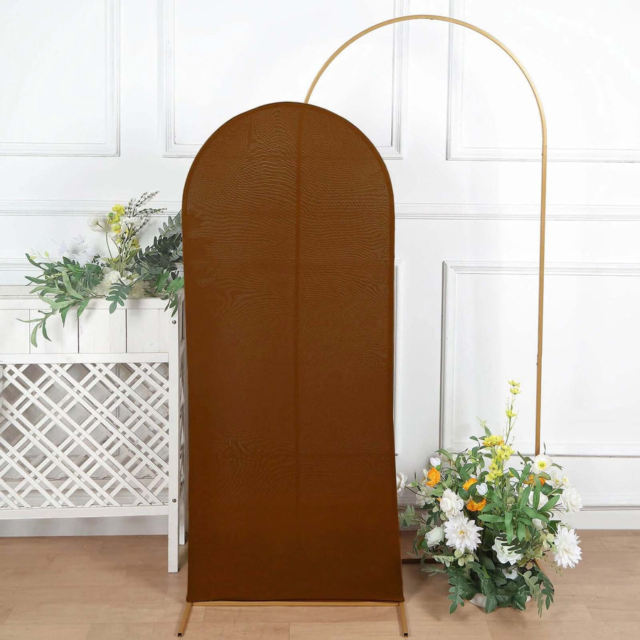 5ft Cinnamon Brown Spandex Fitted Wedding Arch Cover