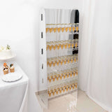 5ft Silver Mirror Finish 5-Tier 40 Champagne Glass Holder Wall Stand, Foam Board Wine Glass Standing