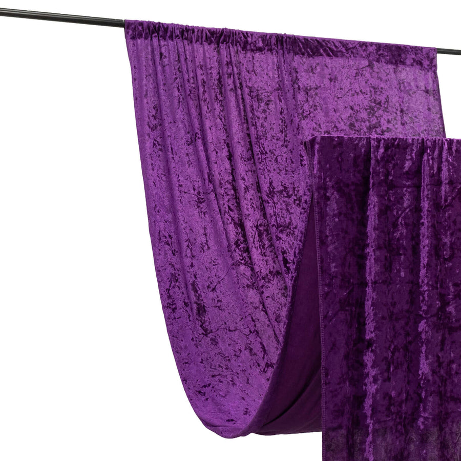 5ftx12ft Purple Premium Smooth Velvet Event Curtain Drapes, Privacy Backdrop Event Panel