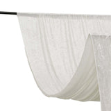 5ftx12ft White Premium Smooth Velvet Event Curtain Drapes, Privacy Backdrop Event Panel