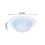 10 Pack Clear Flared Disposable Small Fruit Bowls, 5oz Hard Plastic Ice Cream Yogurt Bowls