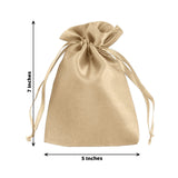 Gold drawstring gift bag, 7x5 inches, ideal for party favors and special occasions.
