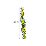 6.5ft | Artificial Silk Sunflower Table Garland, Flower Vine Chain