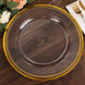 6 Pack 13inch Beaded Clear Gold Acrylic Plastic Round Charger Plate,