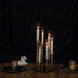 24inch Gold 6 Arm Cluster Taper Candle Holder With Clear Glass Shades Large Candle Arrangement