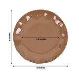 10 Pack 6inch Heavy Duty Disposable Salad Plates with Gold Ruffled Rim, Coffee Brown